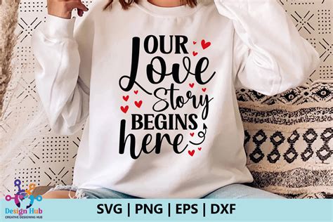 Our Love Story Begins Here Svg Graphic By Designhub103 · Creative Fabrica