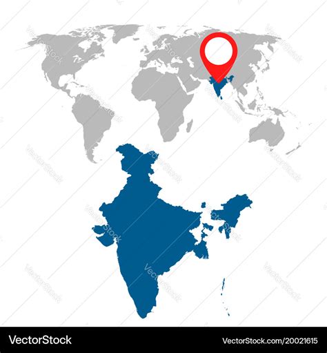 World Map India Highlighted