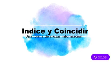 Indice Y Coincidir Youtube