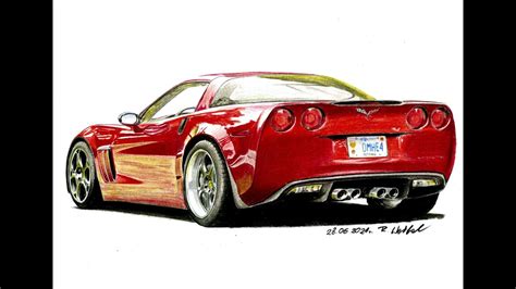 Chevrolet Corvette C6 Timelapse Pencil Drawing Rysunek Radek