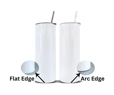 20oz White Sublimation Tumbler Arc Or Flat Edge ES Vinyl Craft Ltd