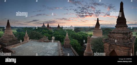 the temples of Bagan at dawn, Myanmar (Burma Stock Photo - Alamy