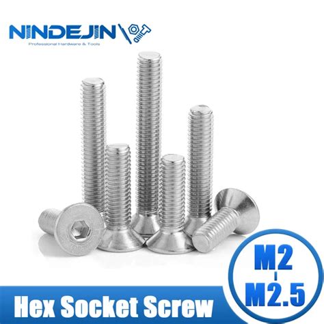 Nindejin Hex Socket Flat Head Screw Bolt Din Stainless Steel M