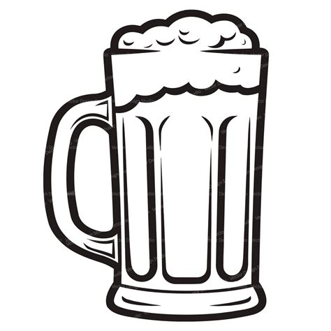 Beer Mug Svg File Beer Glass Vector Images Foaming Beer Silhouette