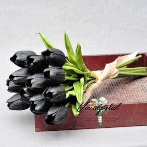 Black Tulip Real Touch Tulip Bouquet Small Black Bouquet - Etsy