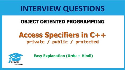 Access Specifiers Access Modifiers Interview Questions Oop Urdu Hindi Youtube