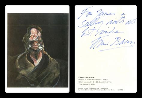 Francis Bacon Portrait Of Isabel Rawsthorne Hand Signed And