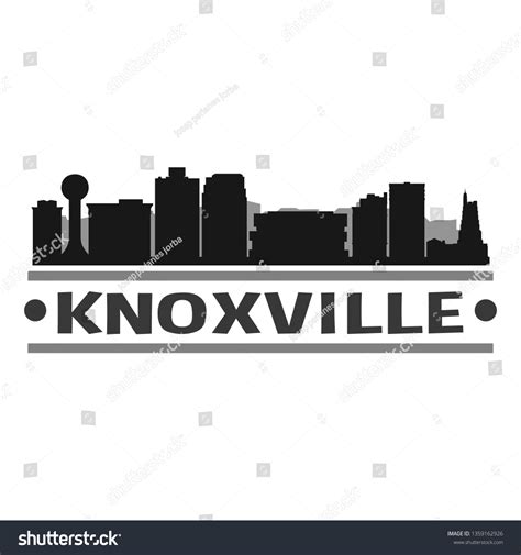 Knoxville Tennessee Skyline Silhouette City Design Stock Vector