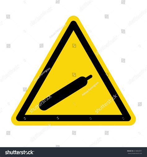 Compressed Gas Sign On Yellow Background Stock Vector (Royalty Free ...