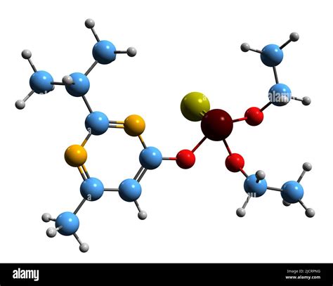 3d Imágen De La Fórmula Esquelética De Diazinon Estructura Química Molecular Del Insecticida