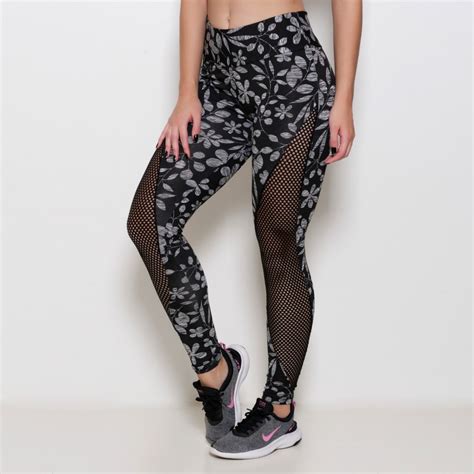 Calça Legging Detalhe em Rede Lingerie BR Atacado para