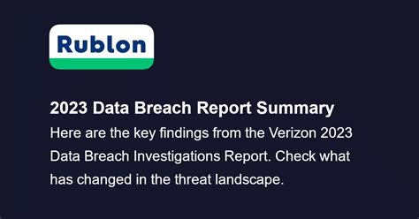 Verizon Data Breach Report A Bulleted Summary