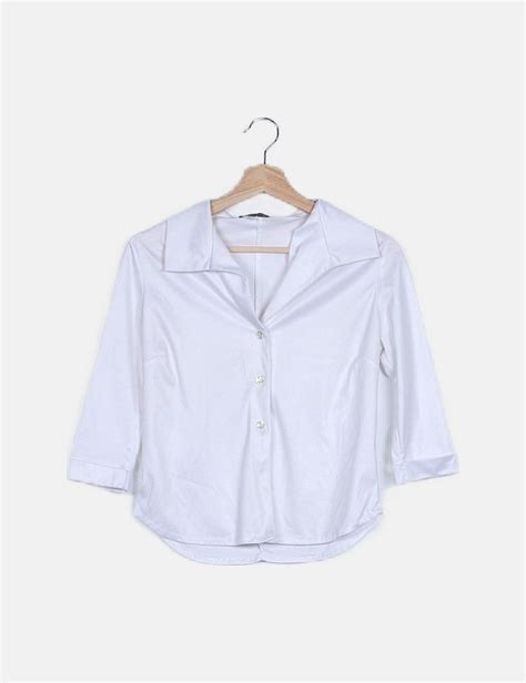 F Tapia Camisa Blanca Satinada Descuento 75 Micolet