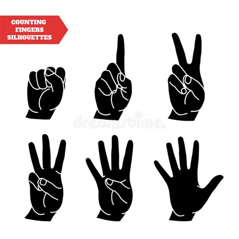 Counting Hands Set Stock Vector Illustration Of Count 65178026