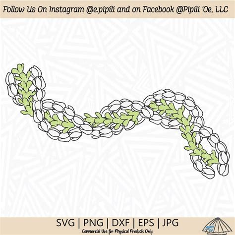 Pakalana And Pikake Curved Lei Svg Pikake Lei Svg Pakalana Lei Svg