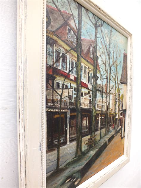 Impressionist Street Scene Painting Vintage Architecture Oil Painting