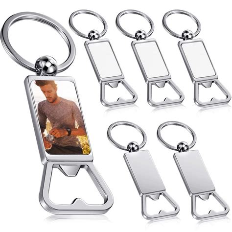 Sublimation Blanks Keychains Metal Bottle Opener Blank Key Rings In