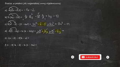 Zapisz W Postaci Jak Najprostszej Sumy Algebraicznej A X B