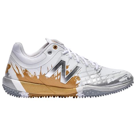 New Balance Rubber 4040v5 Turf Playoff Pack Turf Shoes in Silver/Gold ...