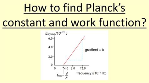 How To Find Planck S Constant The Work Function Youtube