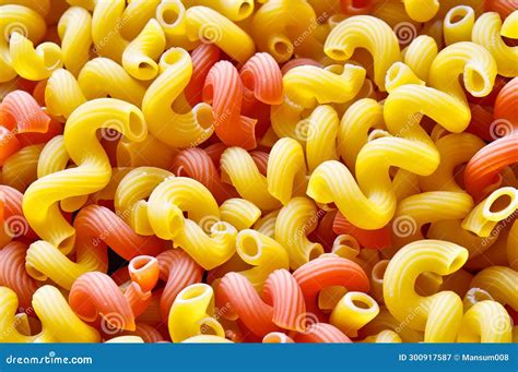 Top View Of Italian Uncooked Fusilli Pasta Food Texture Stock Image