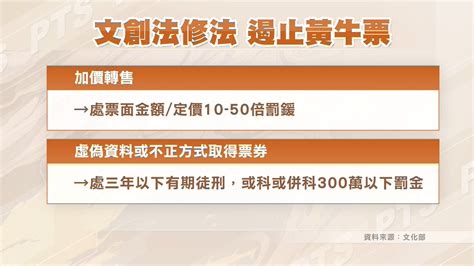 政院修《文創法》 黃牛票每張最高罰票面金額50倍 ｜ 公視新聞網 Pnn