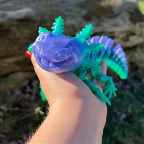 Smiling Axolotl Rubber Fidget Toy 3D Printed Axolotl Etsy