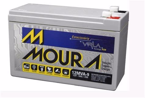 Bateria Moura 12mva 9 Estacionária 12v 9ah 9a Nobreak Alarme R 154