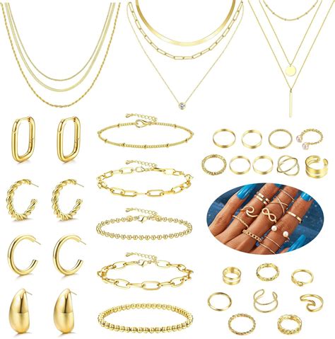 Morfetto Pcs Gold Jewellery Set For Women Gold Bracelet Set Gold