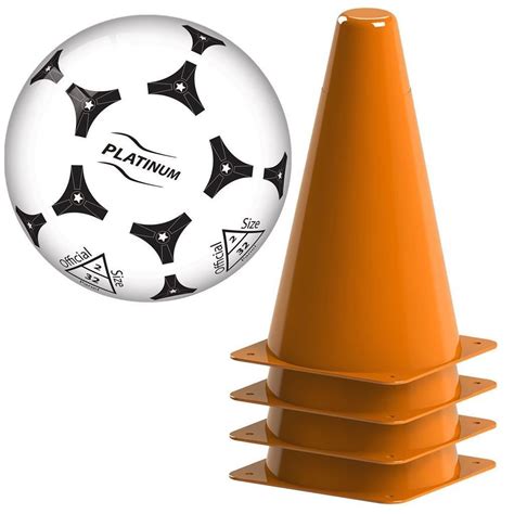 Oranje Pionnen 17 Cm Set Van 4 Stuks Metv Plastic Voetbal Voetbal