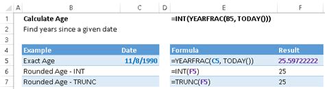 How To Calculate Age With An Excel Formula