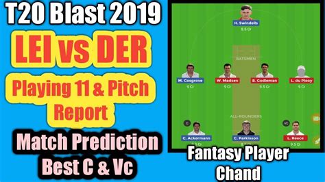 Lei Vs Der Dream11 Team Pitch Report Derbyshire Vs Leicestershire T20 Blast Der Vs Lei Gl