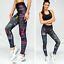 Leggings Sporthose Trainingshose Leggins Slim Fit Aufdruck Print Damen