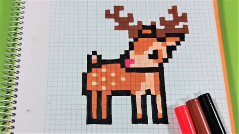 Como hacer un RENO de NAVIDAD Pixel Art fácil paso a paso pixel