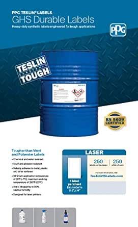 Amazon Ppg Teslin Ghs Chemical Drum Labels For Laser