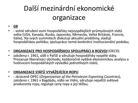 PPT Mezinárodní ekonomická integrace PowerPoint Presentation free