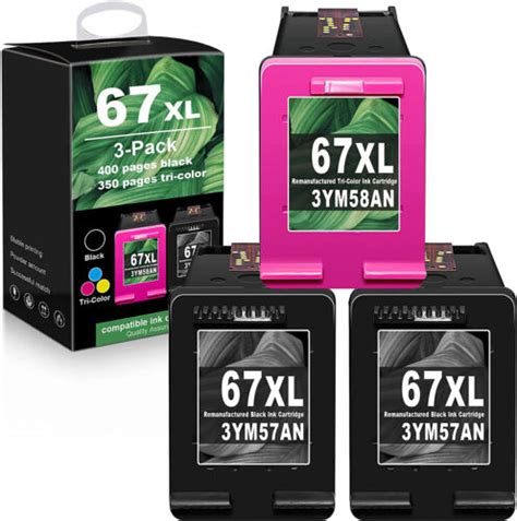 Hp67xl Ink Cartridges Blackcolor For Hp Deskjet 2720 2721272227234120 Ebay