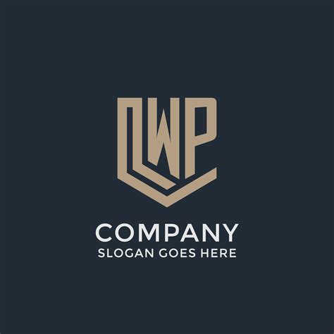 Initial Wp Logo Shield Guard Shapes Logo Idea Vector Art At