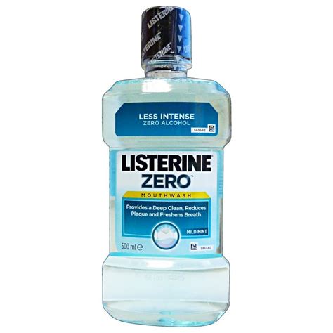 LISTERINE MOUTHWASH 500 ML COOL MINT ZERO ALCOHOL BLUE