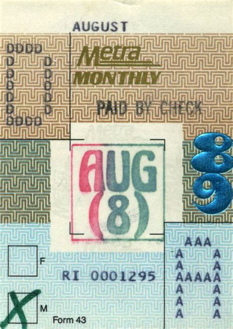 Metra tickets, 1990–1991 - Fonts In Use