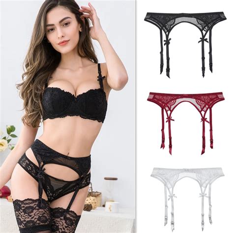 Sexy Women Lace Black White Red Brand Garter Temptation Ultra Thin