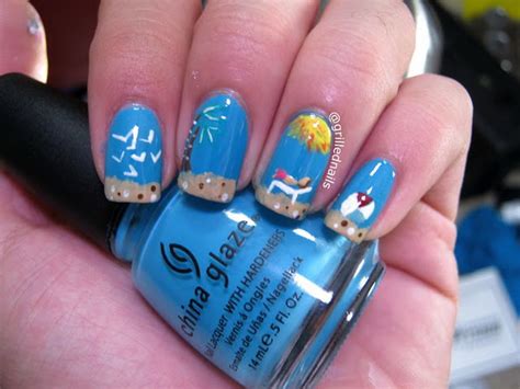 Beach Themed Nail Art Designs