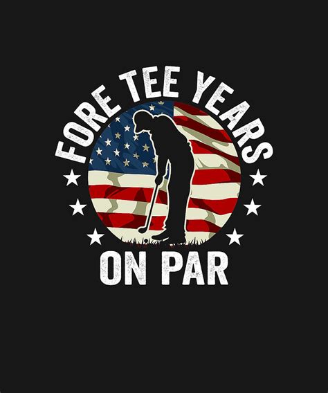 Funny 40th Birthday Golf Pun USA Flag 40 Year Old Golfer Drawing by ...