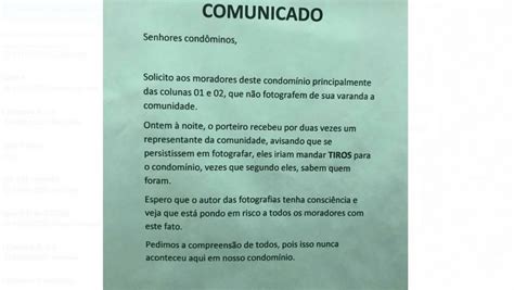 Tráfico ameaça mandar tiros em moradores de prédio que fizerem fotos