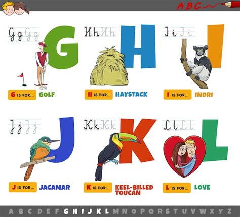 Lettres De L Alphabet De Dessin Anim Ducatif Pour Les Enfants De G