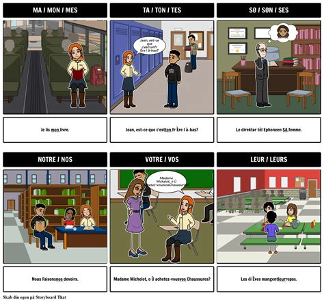 Franske Possessive Adjektiver Storyboard By Da Examples