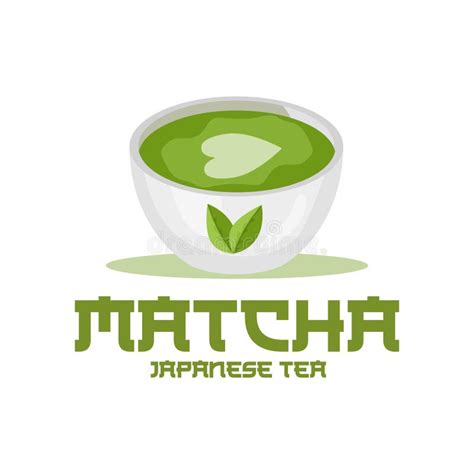 Vector Illustration Of Green Plant Matcha Logo Made As Matcha Drink Or