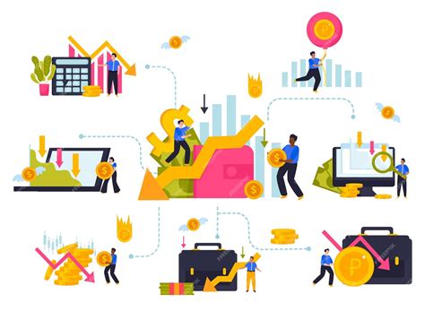 Composição De Crise Econômica Em Estilo Plano Com Diagramas Financeiros