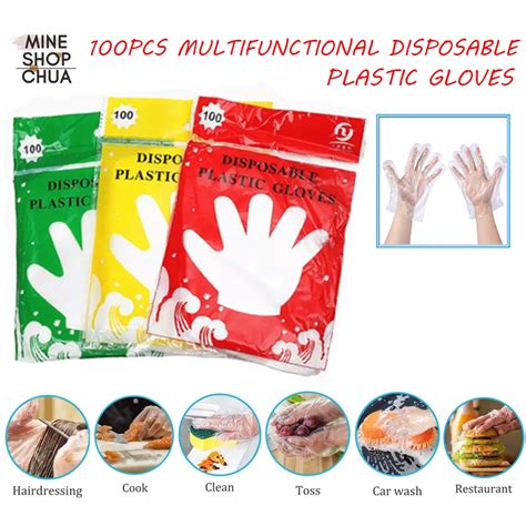 Pcs Eco Friendly Disposable Gloves One Off Plastic Gloves