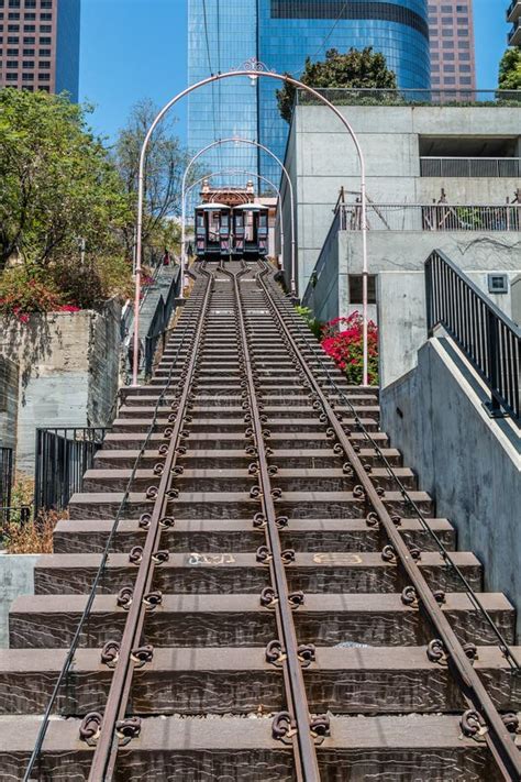 Angels Flight Funicular Railway In Los Angeles Editorial Stock Image